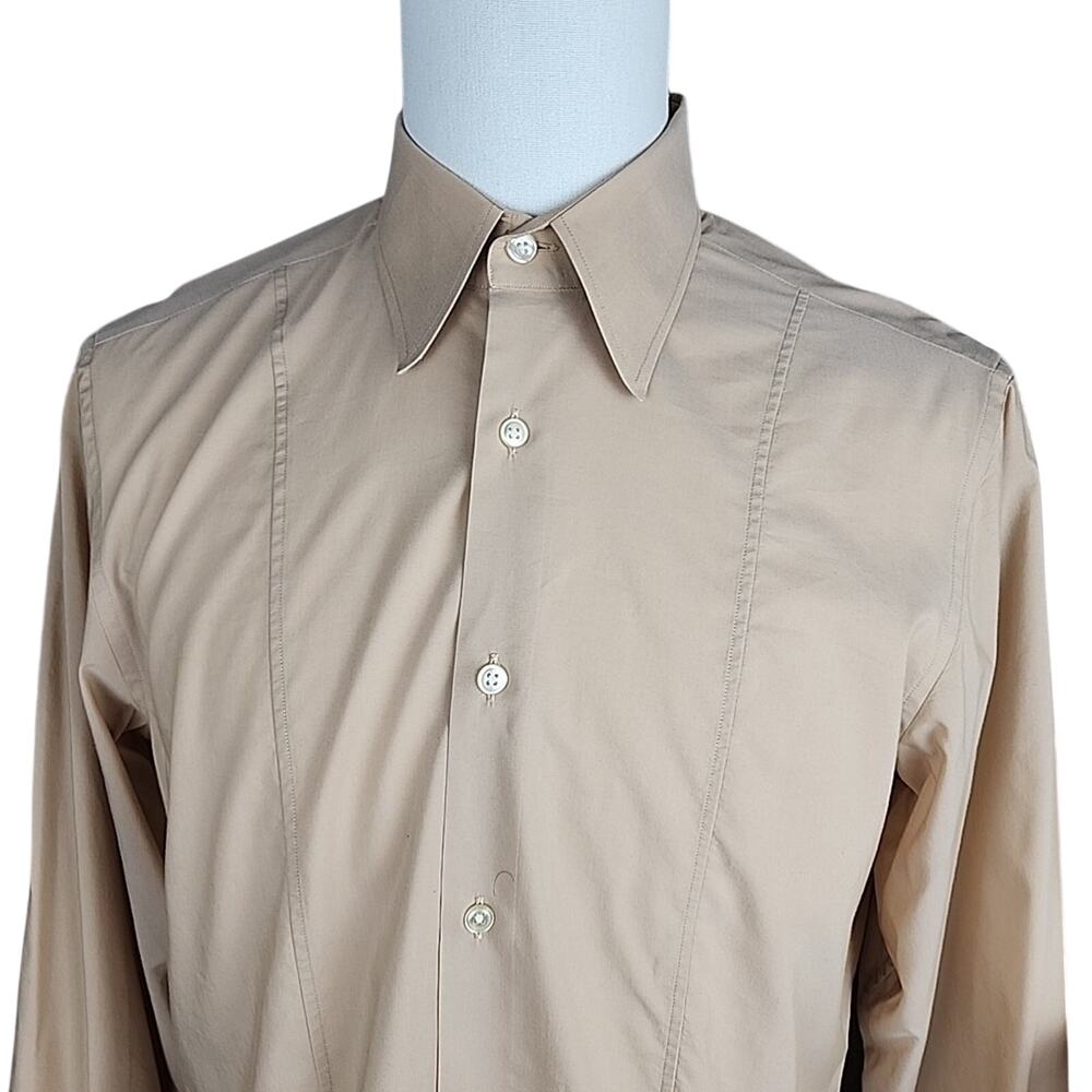 Hugo Boss Beige Button Front Long Sleeve Dress Shirt Men's Size Large 41/42